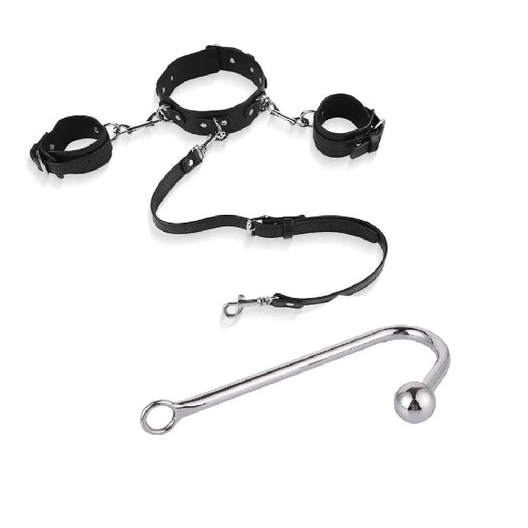 Elegant Cuffs 5334 Collar Hook with Anal Beaded and 0714